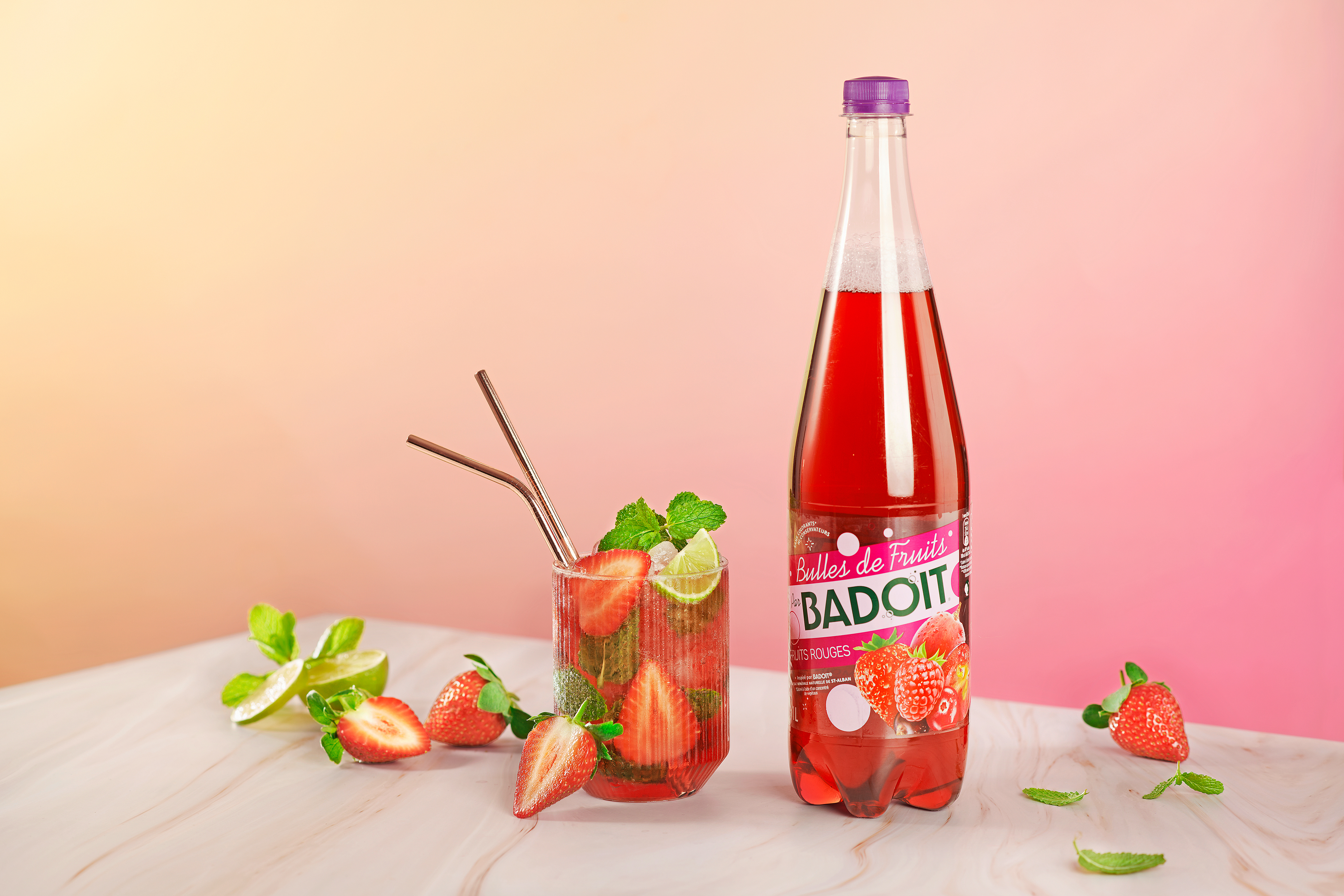 Cocktail Mojito Fraise sans alcool